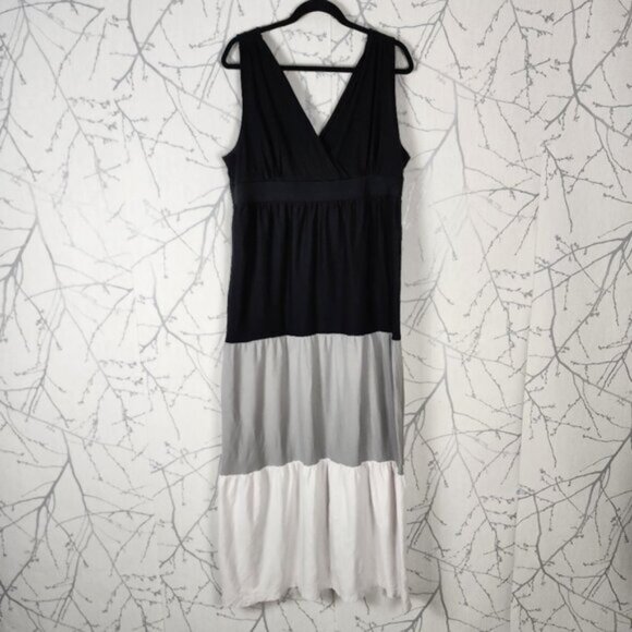 Old Navy Colorblock Cotton Modal Surplice Empire Waist Maxi Dress - Picture 1 of 4